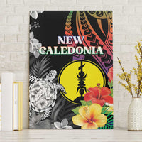 New Caledonia Bastille Day Canvas Wall Art Tropical Turtle Hibiscus Polynesian Pattern LT05 Without Frame Black - Polynesian Pride