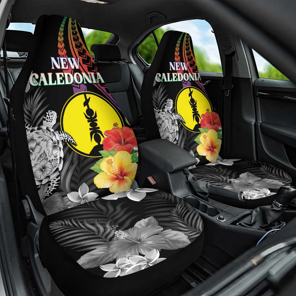 New Caledonia Bastille Day Car Seat Cover Tropical Turtle Hibiscus Polynesian Pattern LT05 One Size Black - Polynesian Pride
