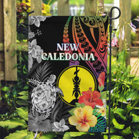 New Caledonia Bastille Day Garden Flag Tropical Turtle Hibiscus Polynesian Pattern LT05 Garden Flag Black - Polynesian Pride