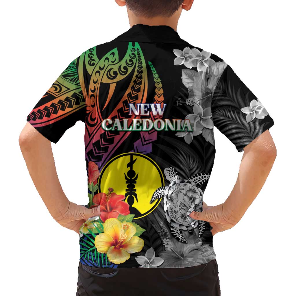 New Caledonia Bastille Day Kid Hawaiian Shirt Tropical Turtle Hibiscus Polynesian Pattern LT05 - Polynesian Pride