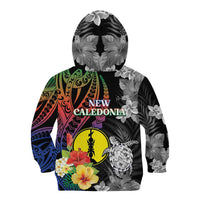 New Caledonia Bastille Day Kid Hoodie Tropical Turtle Hibiscus Polynesian Pattern LT05 - Polynesian Pride