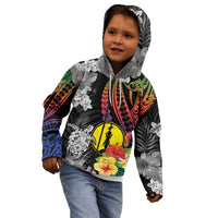 New Caledonia Bastille Day Kid Hoodie Tropical Turtle Hibiscus Polynesian Pattern LT05 - Polynesian Pride