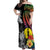 New Caledonia Bastille Day Off Shoulder Maxi Dress Tropical Turtle Hibiscus Polynesian Pattern