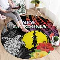 New Caledonia Bastille Day Round Carpet Tropical Turtle Hibiscus Polynesian Pattern LT05 - Polynesian Pride