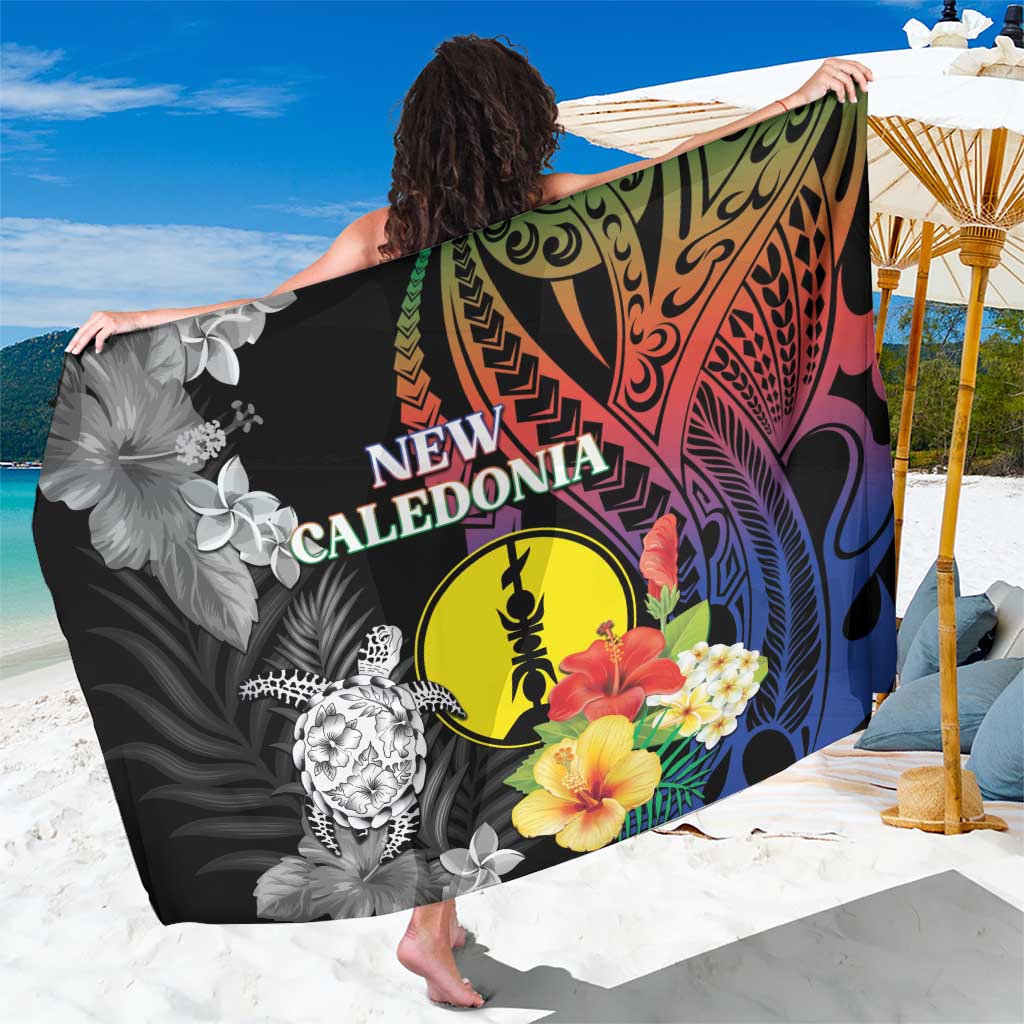 New Caledonia Bastille Day Sarong Tropical Turtle Hibiscus Polynesian Pattern LT05 One Size 44 x 66 inches Black - Polynesian Pride