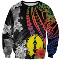 New Caledonia Bastille Day Sweatshirt Tropical Turtle Hibiscus Polynesian Pattern LT05 Unisex Black - Polynesian Pride