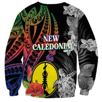 New Caledonia Bastille Day Sweatshirt Tropical Turtle Hibiscus Polynesian Pattern LT05 - Polynesian Pride
