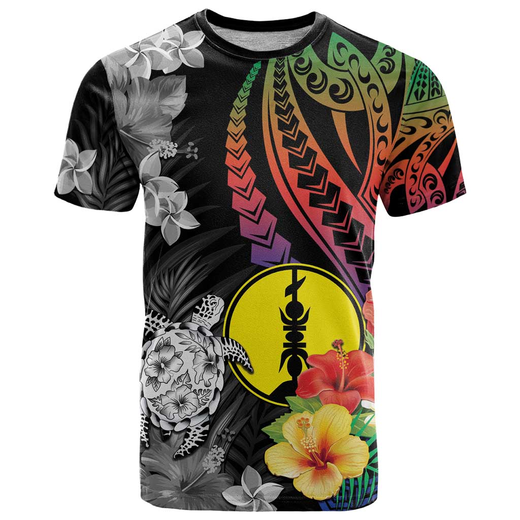 New Caledonia Bastille Day T Shirt Tropical Turtle Hibiscus Polynesian Pattern