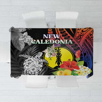 New Caledonia Bastille Day Tablecloth Tropical Turtle Hibiscus Polynesian Pattern LT05 Black - Polynesian Pride
