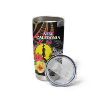 Personalised New Caledonia Bastille Day Tumbler Cup Tropical Turtle Hibiscus Polynesian Pattern LT05 - Polynesian Pride