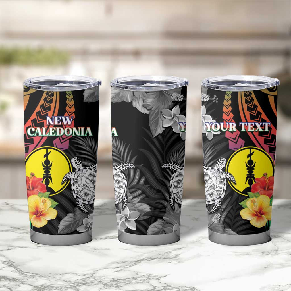 Personalised New Caledonia Bastille Day Tumbler Cup Tropical Turtle Hibiscus Polynesian Pattern LT05 - Polynesian Pride