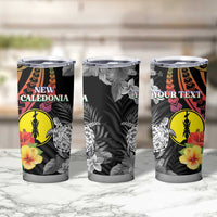 Personalised New Caledonia Bastille Day Tumbler Cup Tropical Turtle Hibiscus Polynesian Pattern LT05 - Polynesian Pride
