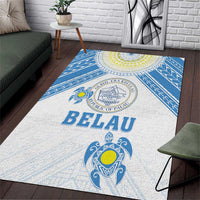Palau Constitution Day Area Rug Polynesian Turtle LT05 Blue - Polynesian Pride