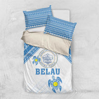 Palau Constitution Day Bedding Set Polynesian Turtle LT05 US Twin 172cm x 218cm Blue - Polynesian Pride