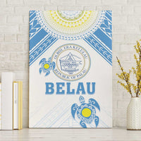 Palau Constitution Day Canvas Wall Art Polynesian Turtle LT05 Without Frame Blue - Polynesian Pride