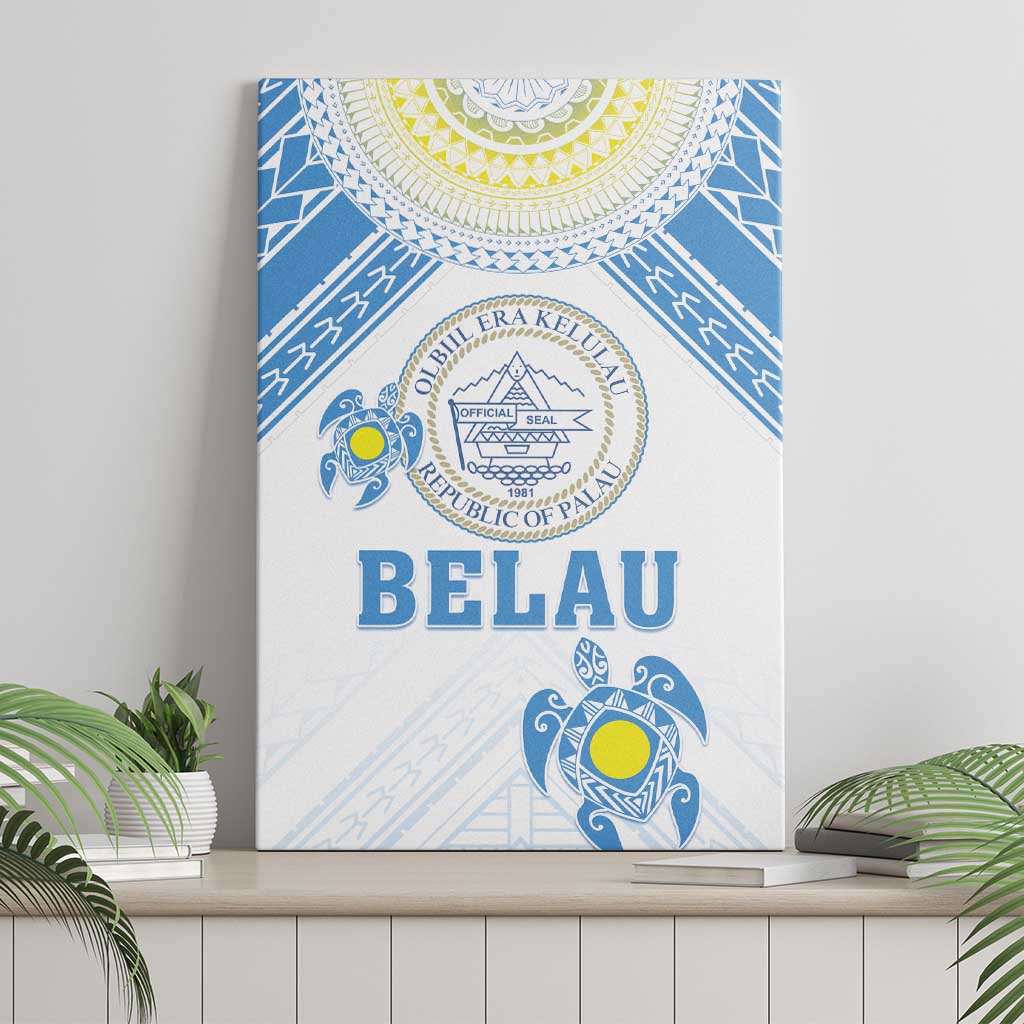 Palau Constitution Day Canvas Wall Art Polynesian Turtle LT05 - Polynesian Pride