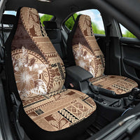 Samoa Siapo Elegant Car Seat Cover Hibiscus Chocolate Brown Motifs LT05 One Size Brown - Polynesian Pride