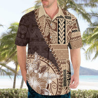Samoa Siapo Elegant Hawaiian Shirt Hibiscus Chocolate Brown Motifs LT05 - Polynesian Pride