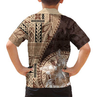 Samoa Siapo Elegant Hawaiian Shirt Hibiscus Chocolate Brown Motifs LT05 - Polynesian Pride