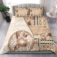 Samoa Siapo Elegant Bedding Set Hibiscus Beige Motifs LT05 - Polynesian Pride