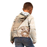Samoa Siapo Elegant Kid Hoodie Hibiscus Beige Motifs LT05 - Polynesian Pride
