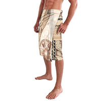 Samoa Siapo Elegant Lavalava Hibiscus Beige Motifs LT05 - Polynesian Pride