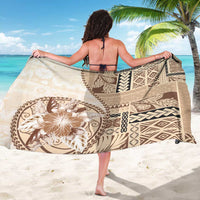 Samoa Siapo Elegant Sarong Hibiscus Beige Motifs LT05 - Polynesian Pride