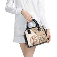 Samoa Siapo Elegant Shoulder Handbag Hibiscus Beige Motifs LT05 - Polynesian Pride