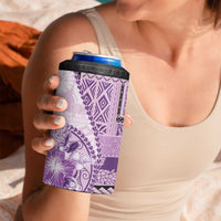 Samoa Siapo Elegant 4 in 1 Can Cooler Tumbler Hibiscus Violet Motifs LT05 - Polynesian Pride