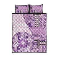 Samoa Siapo Elegant Quilt Bed Set Hibiscus Violet Motifs LT05 - Polynesian Pride