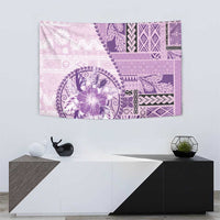 Samoa Siapo Elegant Tapestry Hibiscus Violet Motifs LT05 - Polynesian Pride