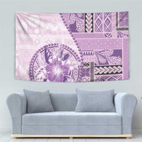 Samoa Siapo Elegant Tapestry Hibiscus Violet Motifs LT05 - Polynesian Pride