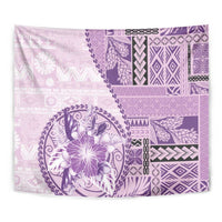 Samoa Siapo Elegant Tapestry Hibiscus Violet Motifs LT05 - Polynesian Pride