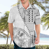 Samoa Siapo Elegant Hawaiian Shirt Hibiscus White Motifs LT05 - Polynesian Pride