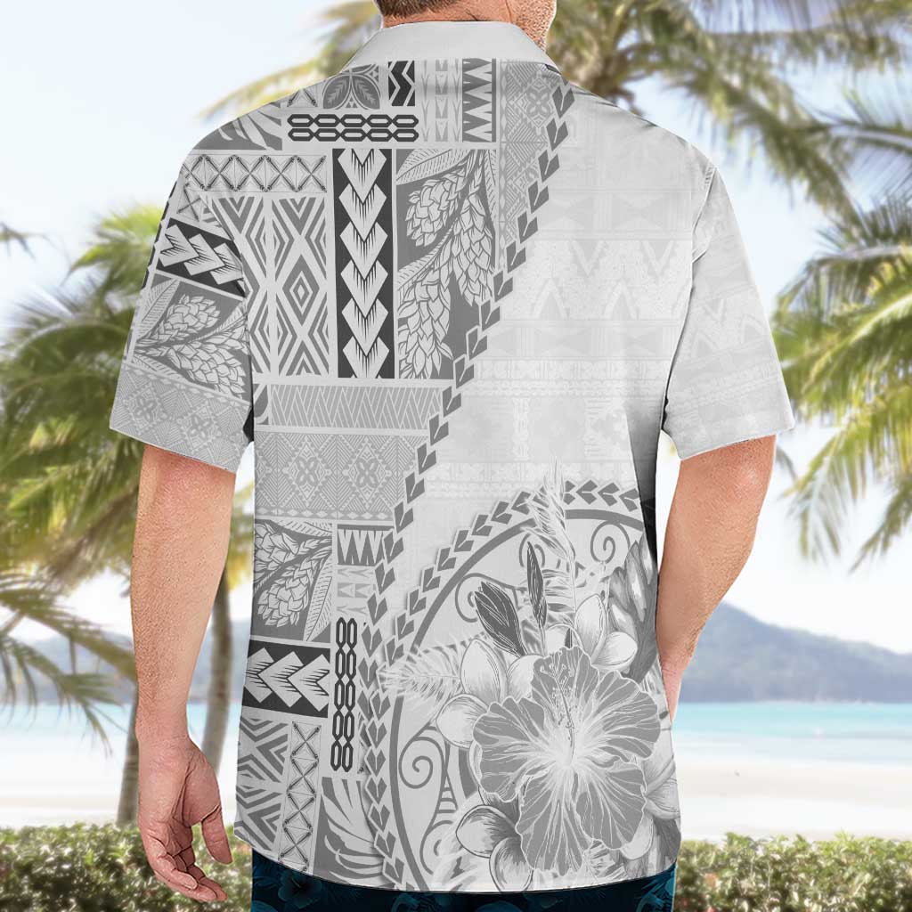 Samoa Siapo Elegant Hawaiian Shirt Hibiscus White Motifs LT05 - Polynesian Pride
