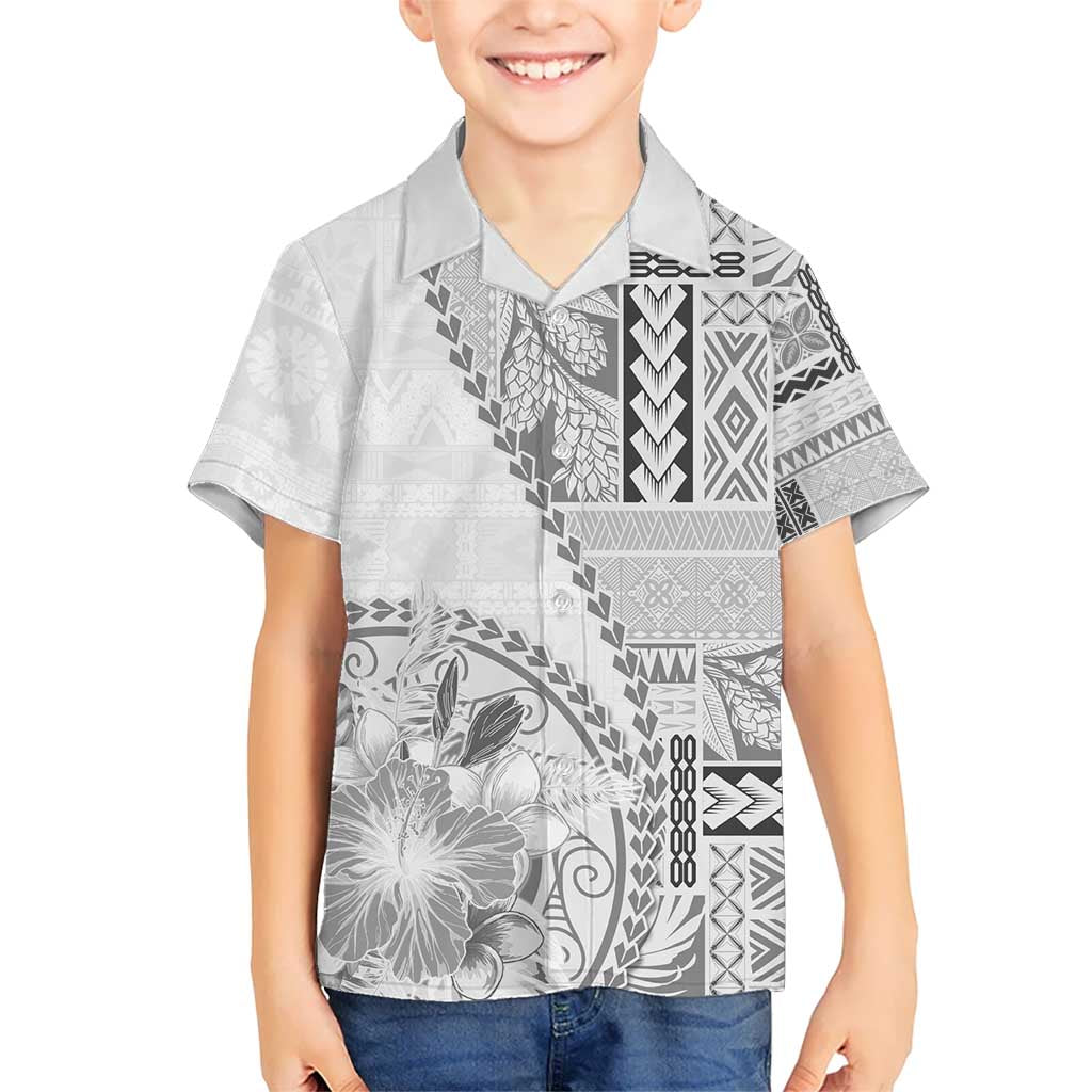 Samoa Siapo Elegant Hawaiian Shirt Hibiscus White Motifs LT05 - Polynesian Pride