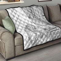 Samoa Siapo Elegant Quilt Hibiscus White Motifs LT05 - Polynesian Pride