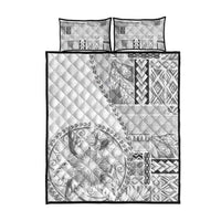 Samoa Siapo Elegant Quilt Bed Set Hibiscus White Motifs LT05 - Polynesian Pride