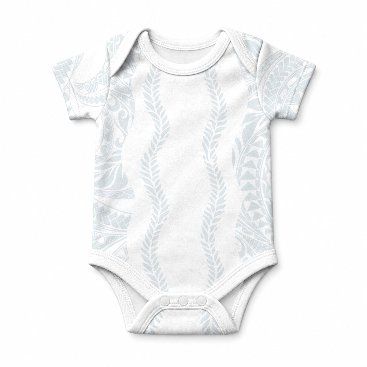 Samoa Lotu Tamaiti Baby Onesie Teuila With Tribal Motifs LT05 White - Polynesian Pride