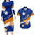 Personalized Marshall Islands Couples Matching Long Sleeve Bodycon Dress and Hawaiian Shirt Manit Day Coat Of Arms With Polynesian Turtle LT05 Blue - Polynesian Pride