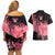 Breast Cancer Couples Matching Off Shoulder Short Dress and Hawaiian Shirt Survivor Polynesian Ribbon Butterfly LT05 - Polynesian Pride