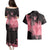 Breast Cancer Couples Matching Puletasi Dress and Hawaiian Shirt Survivor Polynesian Ribbon Butterfly LT05 - Polynesian Pride