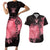 Breast Cancer Couples Matching Short Sleeve Bodycon Dress and Hawaiian Shirt Survivor Polynesian Ribbon Butterfly LT05 Pink - Polynesian Pride