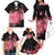 Breast Cancer Family Matching Off Shoulder Long Sleeve Dress and Hawaiian Shirt Survivor Polynesian Ribbon Butterfly LT05 - Polynesian Pride