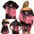 Breast Cancer Family Matching Off Shoulder Short Dress and Hawaiian Shirt Survivor Polynesian Ribbon Butterfly LT05 - Polynesian Pride