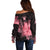 Breast Cancer Off Shoulder Sweater Survivor Polynesian Ribbon Butterfly LT05 - Polynesian Pride