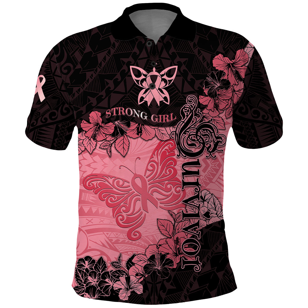 Breast Cancer Polo Shirt Survivor Polynesian Ribbon Butterfly LT05 Pink - Polynesian Pride