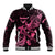 Breast Cancer Awareness Baseball Jacket Ribbon Polynesian Pattern Black Version LT05 Unisex Black - Polynesian Pride