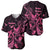 Breast Cancer Awareness Baseball Jersey Ribbon Polynesian Pattern Black Version LT05 - Polynesian Pride