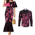 Breast Cancer Awareness Couples Matching Mermaid Dress and Long Sleeve Button Shirts Ribbon Polynesian Pattern Black Version LT05 Black - Polynesian Pride